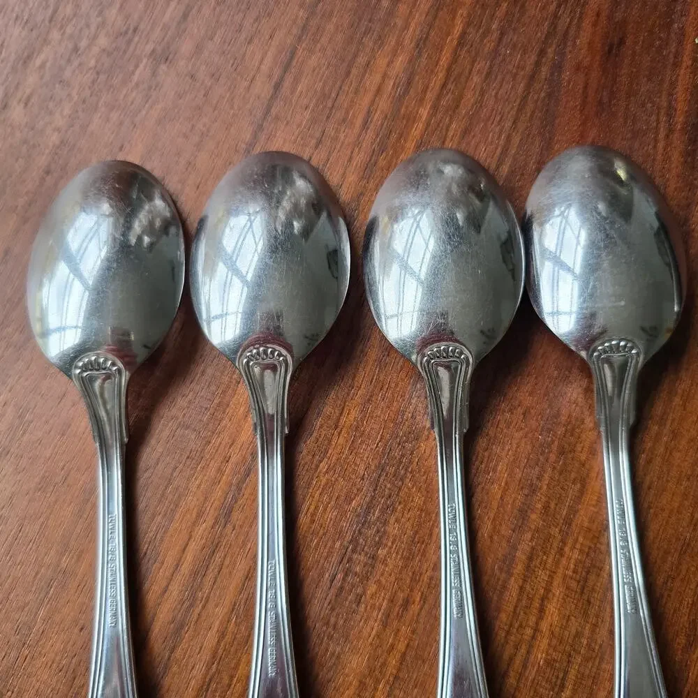 Towle Hamilton Soup Spoons Stainless Steel Germany 18/8 Satin Handle Set of 4